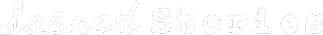 Sacred stories logo. Sacred is in a hand pwritne script font and stories in a typed writer font.